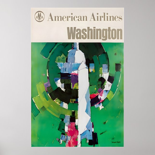 Washington DC konsttryck Amerikansk reseposter Poster (Framsidan)