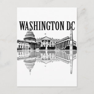 Washington Dc landmärken silhuett Vykort