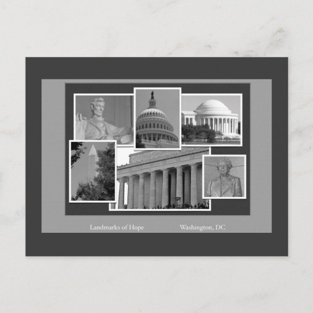 Washington, DC Landmarks-kort Vykort (Framsida)