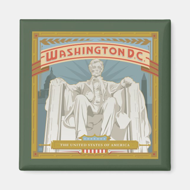 Washington DC | Lincoln Memorial Magnet (Framsidan)
