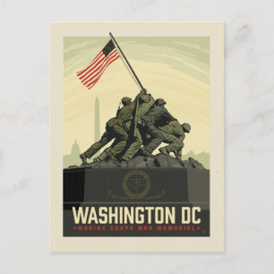 Washington, DC Marine Corps krigsmonument Vykort