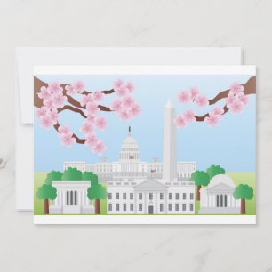 Washington DC med Cherry Blommars-inbjudan Inbjudningar