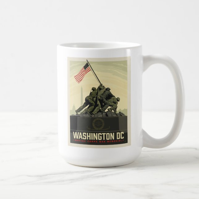 Washington, DC | Memorial för marin kår Krig Kaffemugg (Höger)