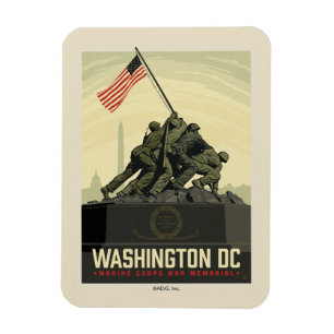 Washington, DC Memorial för marin kår Krig Magnet