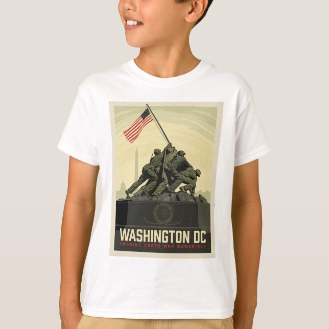 Washington, DC | Memorial för marin kår Krig T Shirt (Framsida)