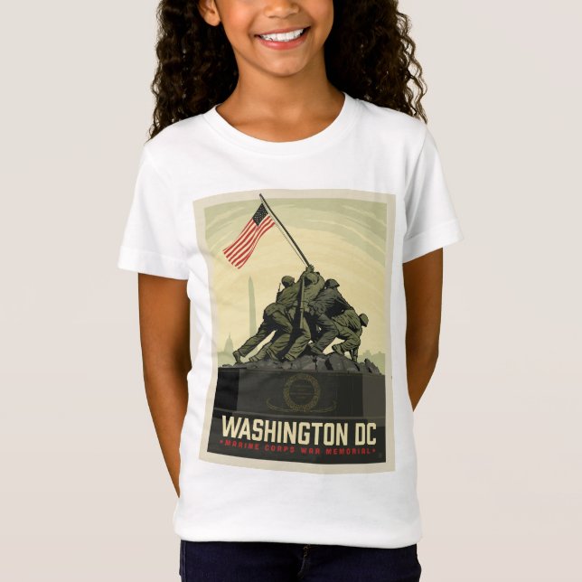 Washington, DC | Memorial för marin kår Krig T Shirt (Framsida)
