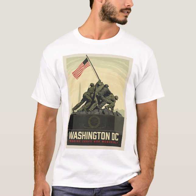 Washington, DC | Memorial för marin kår Krig T Shirt (Framsida)