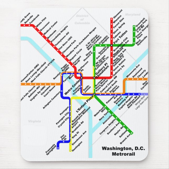 Washington dc-metro Mousepad Musmatta (Framsidan)