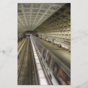 Washington DC Metro Tåg Station Brevpapper
