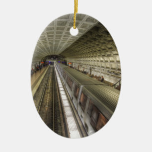 Washington DC Metro Tåg Station Julgransprydnad Keramik