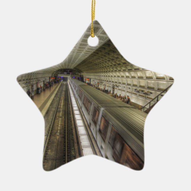 Washington DC Metro Tåg Station Julgransprydnad Keramik (Framsidan)