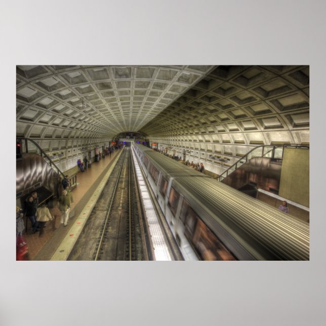 Washington DC Metro Tåg Station Poster (Framsidan)