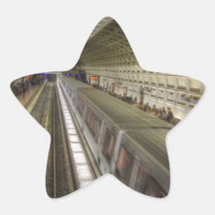 Washington DC Metro Tåg Station Stjärnformat Klistermärke