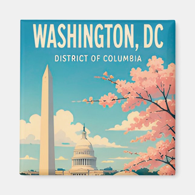 Washington DC Monument Capitol Siluett Magnet (Framsidan)