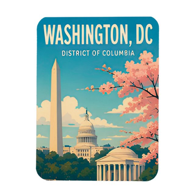 Washington DC Monument Capitol Siluett Magnet (Vertikal)