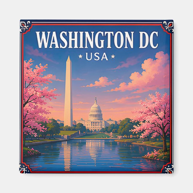 🏛️ Washington DC Monument Minne Från Huvudstad 🏛 Magnet (Framsidan)