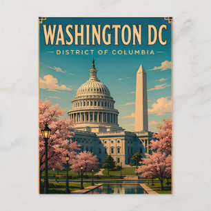 Washington DC Monument och Capitol Skyline Vykort