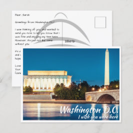Washington DC Monuments med Potomac Postcard Vykort