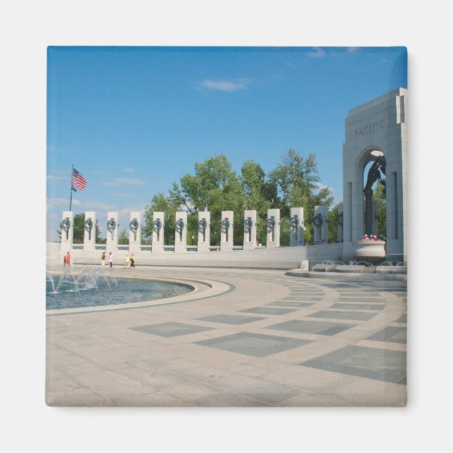 Washington, DC, National WWII-minnesmärket Magnet (Framsidan)