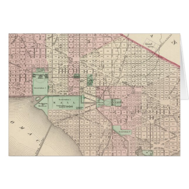 Washington DC och Georgetown Hälsningskort (Framsidan Horizontal)