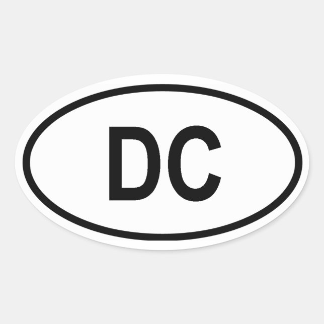 Washington ’DC’ Ovalt Klistermärke (Framsida)