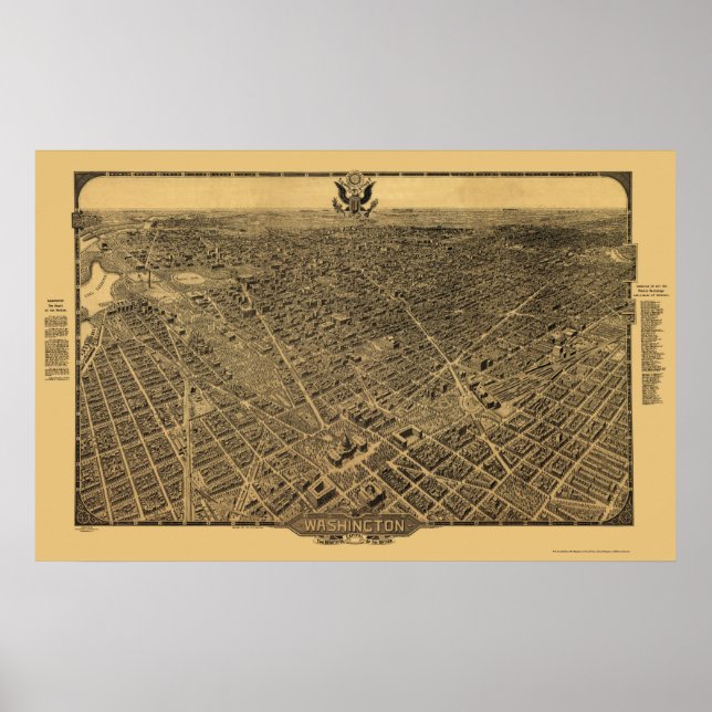 Washington, DC Panoramic Map - 1922 Poster (Framsidan)