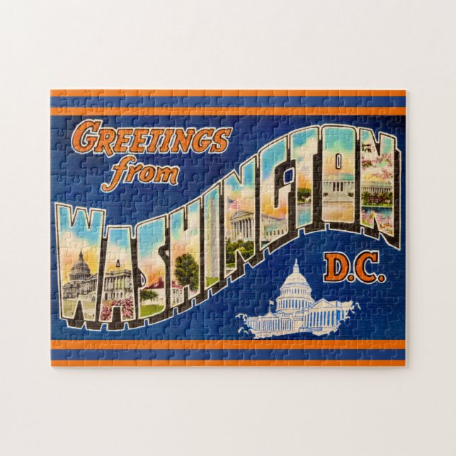 Washington DC Postcard Jigsaw Puzzle Pussel (Horisontell)