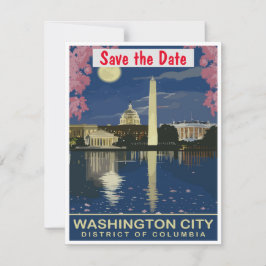 Washington DC Reflekterande bröllopsinbjudan Spara Datumet