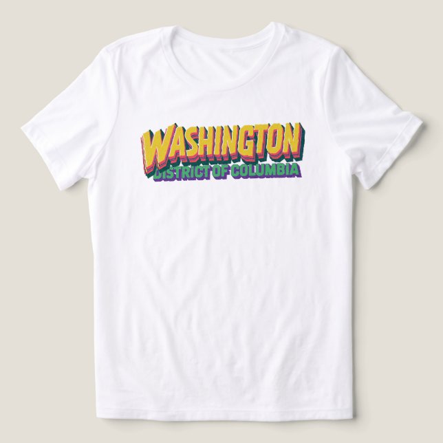 Washington DC Retro Typografi T Shirt (Design Framsida)