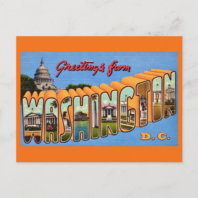 Washington DC Retro vykort (Framsida)