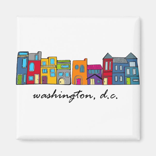 Washington DC Row House Magnet (Framsidan)
