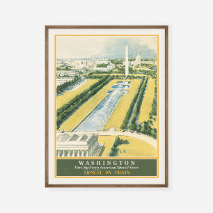 Washington DC:s järnvägar mot Huvudstad Travel Poster