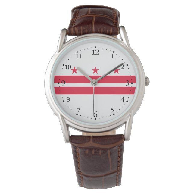 Washington DC:s statsflagga Armbandsur (Framsida)