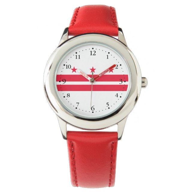 Washington DC:s statsflagga Armbandsur (Framsida)