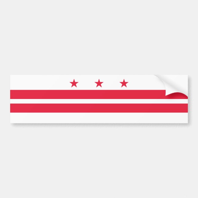 Washington DC:s statsflagga Bildekal (Framsidan)