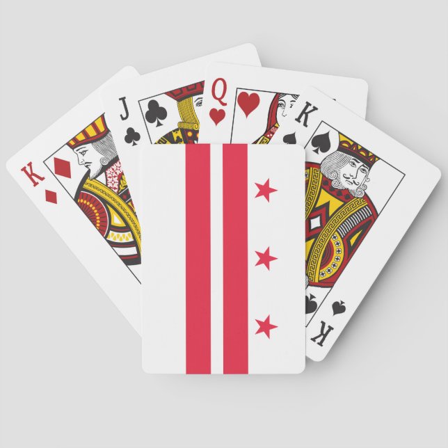 Washington DC:s statsflagga Casinokort (Baksidan)