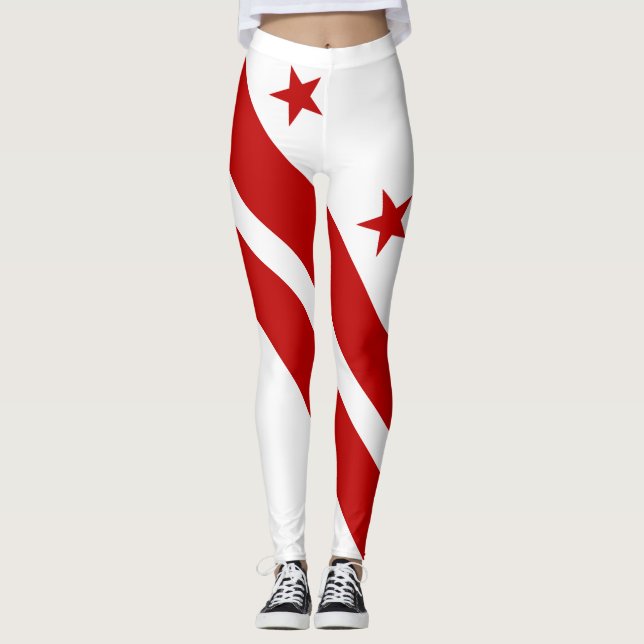 Washington DC:s statsflagga Leggings (Framsida)