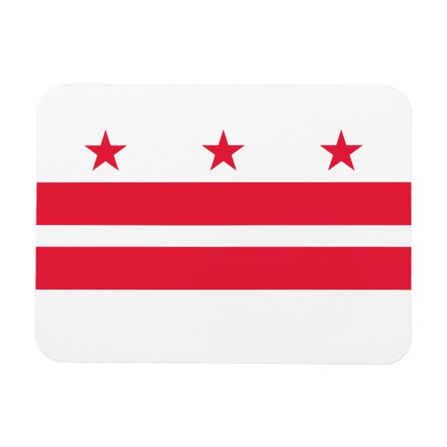 Washington DC:s statsflagga Magnet (Horisontell)