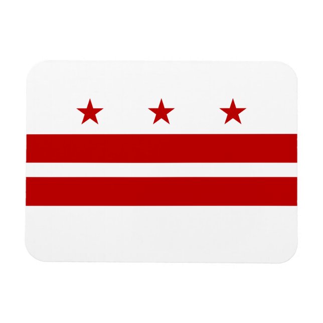Washington DC:s statsflagga Magnet (Horisontell)
