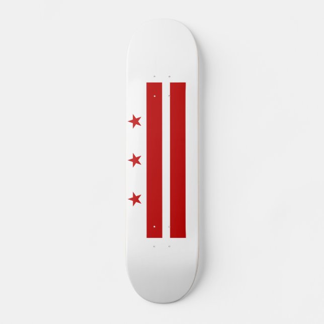 Washington DC:s statsflagga Mini Skateboard Bräda 18,5 Cm (Framsida)