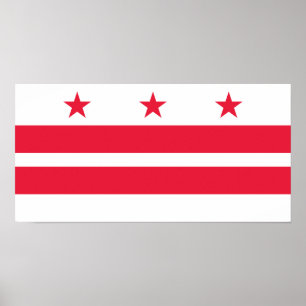 Washington DC:s statsflagga Poster
