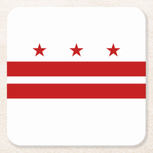 Washington DC:s statsflagga Underlägg Papper Kvadrat