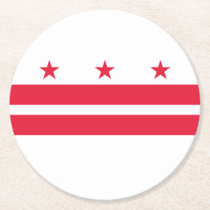 Washington DC:s statsflagga Underlägg Papper Rund