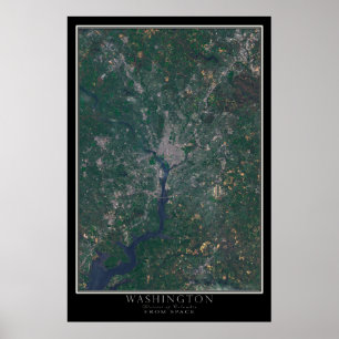Washington DC Satellite Poster Karta