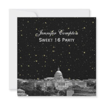 Washington DC Siluett Etch Stjärnig DIY SQ Sweet 1