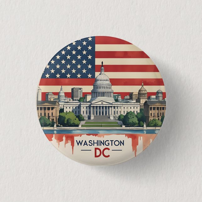 Washington DC Siluett Knapp (Framsida)