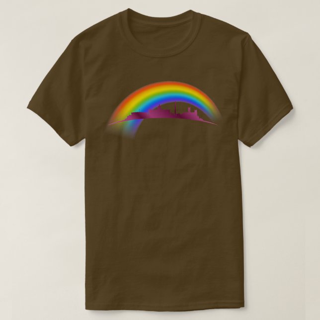 Washington DC Siluett Rainbow Pride HBTQ  T Shirt (Design framsida)