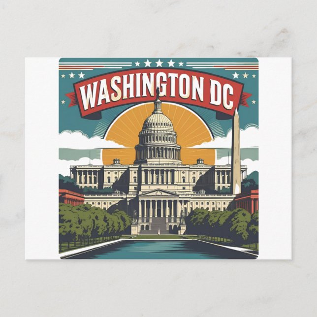 Washington DC Siluett Vykort (Framsida)