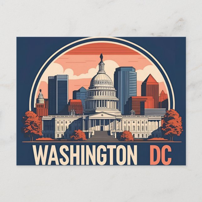 Washington DC Siluett Vykort (Framsida)