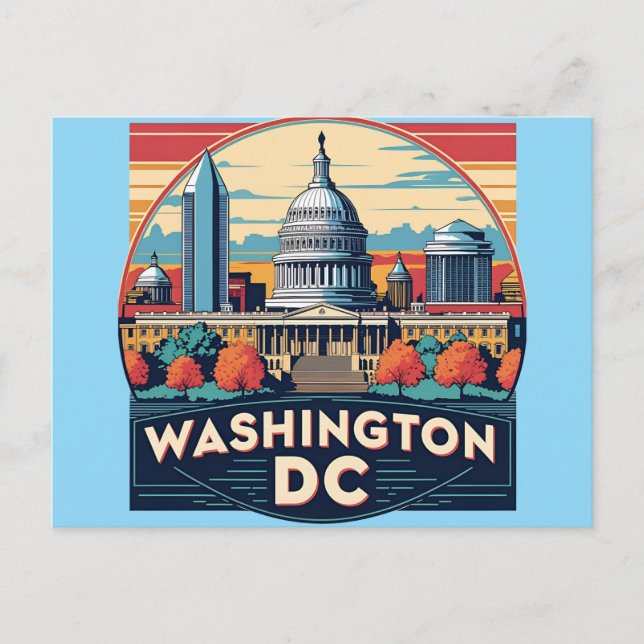 Washington DC Siluett Vykort (Framsida)